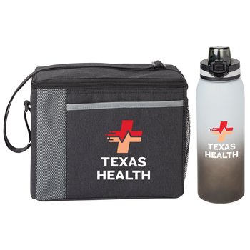 Grayson Lunch/Cooler Bag & Jasper Water Bottle Gift Set - Personalization Available from Positive Promotions