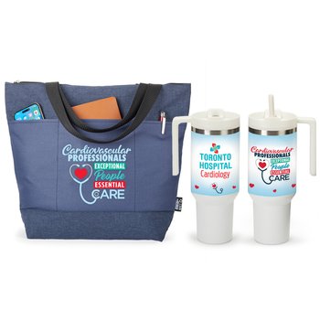 Laguna Computer/Laptop Tote Bag & Quencher Tumbler Gift Set - Personalization Available from Positive Promotions