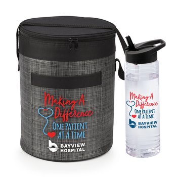 Making a Difference One Patient at a Time Cooler & Water Bottle Gift Set - Personalization Available from Positive Promotions