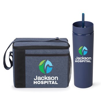 Grayson Cooler Bag & 2-in-1 Tumbler Gift Set - Personalization Available from Positive Promotions