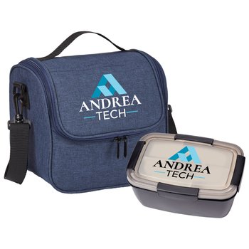 Portland Cooler Bag & Stacker Food Container Gift Set - Personalization Available from Positive Promotions