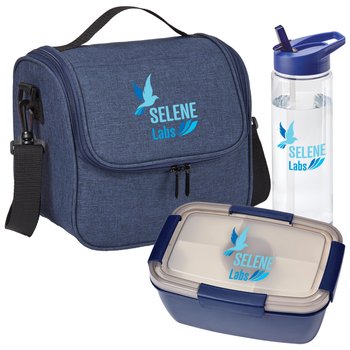 Portland Lunch/Cooler Bag, Food Container, & Water Bottle Gift Set - Personalization Available from Positive Promotions