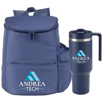 Portland Lunch/Cooler Bag & Quencher Tumbler 40 oz. Gift Set - Personalization Available from Positive Promotions