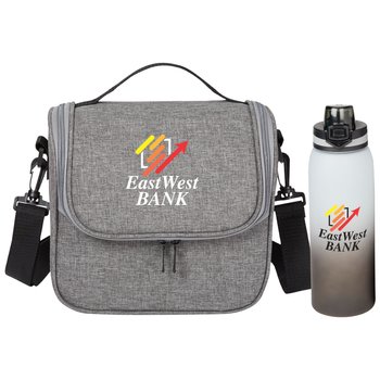 Tritan Water Bottle 32 oz. & Lunch/Cooler Bag Gift Set - Personalization Available from Positive Promotions