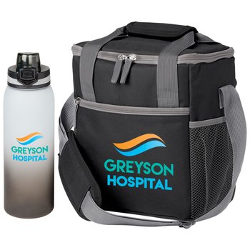 Jasper Tritan Water Bottle 32 oz. & Riverside Lunch/Cooler Bag Gift Set - Personalization Available from Positive Promotions