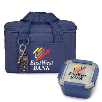 Locking Food Container & Chill Box Lunch/Cooler Bag Gift Set - Personalization Available from Positive Promotions