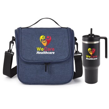 Portland Lunch/Cooler Bag & Quencher Tumbler Gift Set - Personalization Available from Positive Promotions