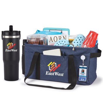 Coldflow Bottle & Jumbo Utility Tote Gift Set - Personalization Available from Positive Promotions