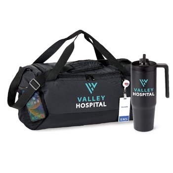 Journey Duffel Bag & HydroSip Tumbler Gift Set - Personalization Available from Positive Promotions