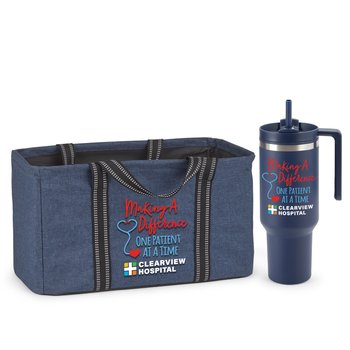 Making a Difference One Patient at a Time Utility Tote & Quencher Tumbler Gift Set - Personalization Available from Positive Promotions