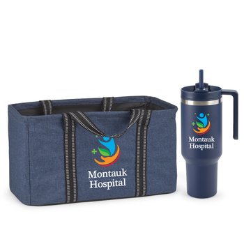 Utility Tote & Quencher Tumbler Gift Set - Personalization Available from Positive Promotions