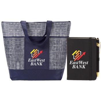 Stanton Jotter & Malibu Zippered Tote Bag Gift Set - Personalization Available from Positive Promotions