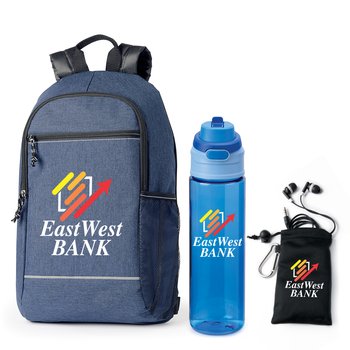 Blue 3-Piece Fitness Kit - Personalization Available from Positive Promotions