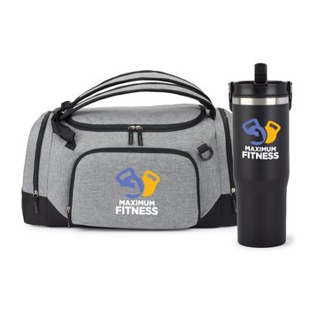 Hybrid Duffel Bag & Coldflow Water Bottle - Personalization Available from Positive Promotions
