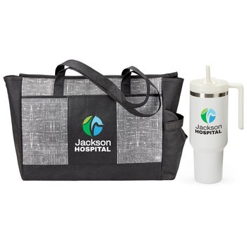 Quencher Tumbler & Malibu Cooler Tote Gift Set - Personalization Available from Positive Promotions