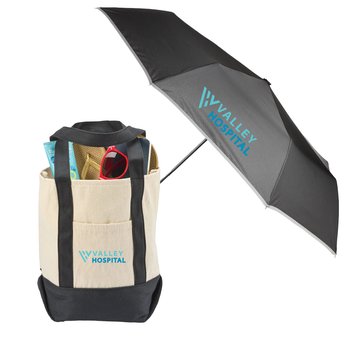 Natural/Black Cotton Canvas Market Tote & Black 46