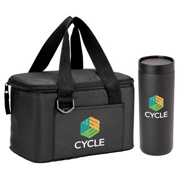 Chill Lunch/Cooler Bag & 360 Sipper Push & Sip Tumbler 18-oz. Combo from Positive Promotions