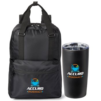 2-in-1 Computer Laptop Backpack & Teton Tumbler Gift Set from Positive Promotions