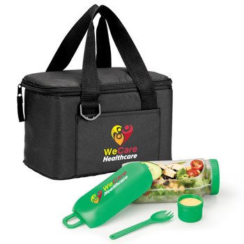 Chill Box 6-Can Lunch/Cooler & On-The-Go Salad Mason Jar/Food Container 24-oz. - Personalization Available from Positive Promotions