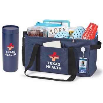 Jumbo Utility Tote & 360° Sipper Tumbler Gift Set - Personalization Available from Positive Promotions