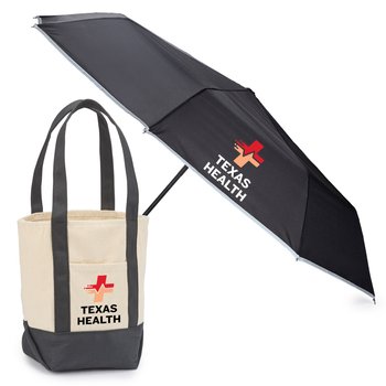 Natural/Black Cotton Canvas Market Tote Bag & Black 42