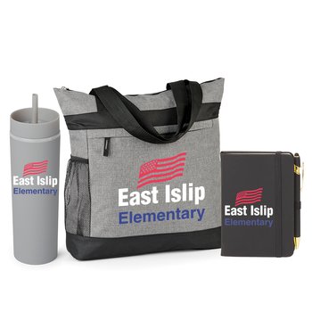 Gray Dylan Tote, Canyon Tumbler, Stanton Jotter Gift Set - Personalization Available from Positive Promotions