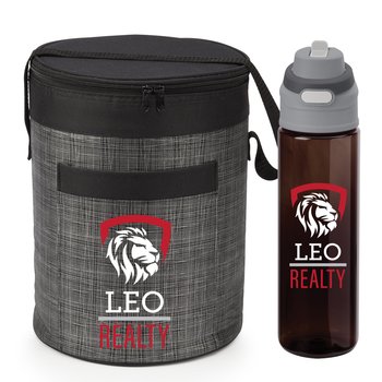 Tritan Dual-Sip Water Bottle & Brookville Cooler Bag - Personalization Available from Positive Promotions