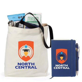 Venice Cotton Tote & Mini Pocket Journal Gift Set - Personalization Available from Positive Promotions