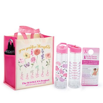 Breast Cancer Awareness Tote 3-Piece Gift Set - One-Color Personalization Available from Positive Promotions
