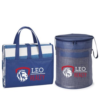 Brookville Cooler Bag & Beach Mat Gift Set - Personalization Available from Positive Promotions