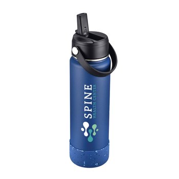 Speckled Silicone-Bottom Powder-Coated Vacuum Bottle 27 oz. With Spout Lid - Full-Color Personalization Available from Positive Promotions