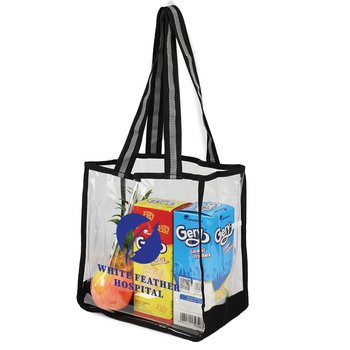 Clarity Clear Shopping Tote Bag - Personalization Available from Positive Promotions