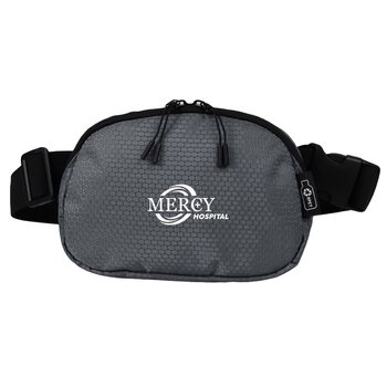 Anywhere Recycled rPET Water-Resistant Belt Bag - One-Color Personalization Available from Positive Promotions