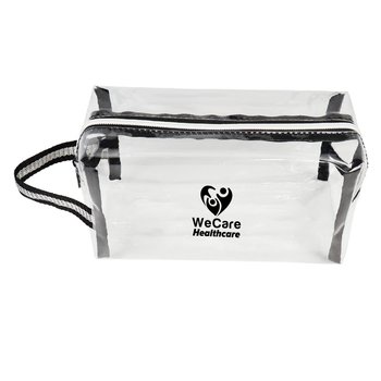 Clear Free Travel Toiletry Bag - One-Color Personalization Available from Positive Promotions
