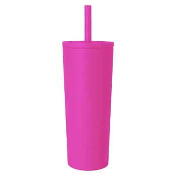 Bare Stainless-Steel/Plastic-Lined Tumbler With Leak-Proof Straw 24 oz