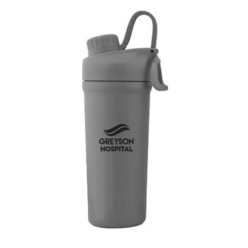 Shaker Stainless-Steel/Copper-Lined Bottle With Mixing Ball 26 oz. - One-Color Personalization Available from Positive Promotions