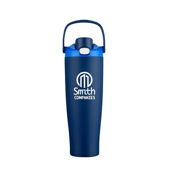 Sip Plastic Top Handle Stainless-Steel Tumbler 40 oz. With Straw - One-Color Personalization Available from Positive Promotions