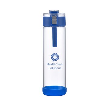 Fit Glass Water Bottle with Locking Lid, Non-Slip Silicone Carry Handle & Bottom Grip 22 oz. from Positive Promotions