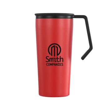 Double Wall Stainless-Steel Vacuum Tumbler 21 oz. With Detachable Handle & Lid - One-Color Personalization Available from Positive Promotions