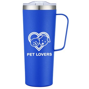 Skylar Double-Wall Stainless-Steel Vacuum Handle Mug 28 oz. - One-Color Personalization Available from Positive Promotions