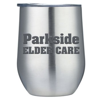 Windsor Double-Wall Stainless-Steel Vacuum Wine Cup 12-Oz. - Laser-Engraved Personalization Available from Positive Promotions