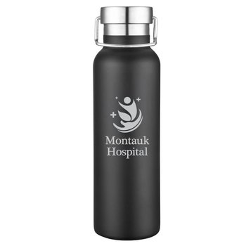 Conan Double-Wall Stainless-Steel Vacuum Bottle 20-Oz. With Stainless-Steel Cap - Laser-Engraved Personalization Available from Positive Promotions