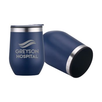 Palm Stainless-Steel Wine Tumbler 12-Oz. - Laser-Engraved Personalization Available from Positive Promotions