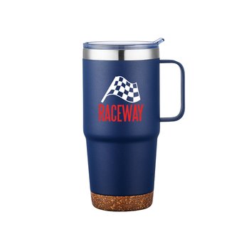 Mega Stainless-Steel Travel Mug 24 oz. With Cork Bottom - Full-Color Personalization Available from Positive Promotions