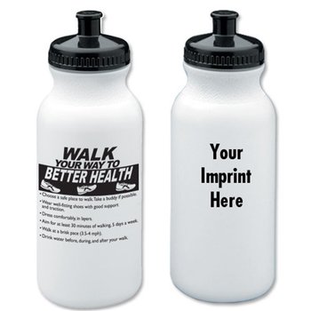 Walk Your Way To Better Health Water Bottle 20-oz. - Personalization Available from Positive Promotions