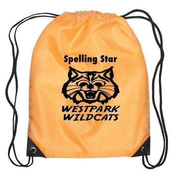 Durable Kids' Drawstring Backpack With Reinforced Corners - One-Color Personalization Available from Positive Promotions