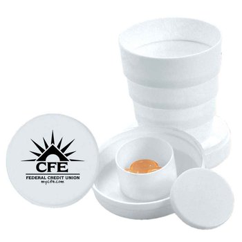 Collapsible Drinking Cup With Pill Box - Personalization Available from Positive Promotions