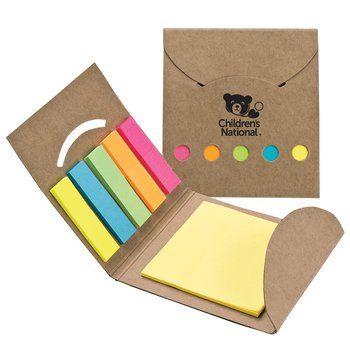 Recycled Note Pad & Sticky Flag Set - Personalization Available from Positive Promotions