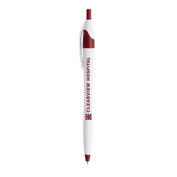 Dart Pen With White Barrel & Colored Trim - Personalization Available from Positive Promotions