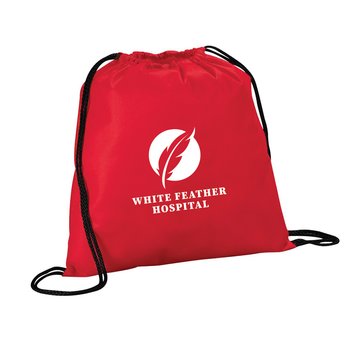 Evergreen Non-Woven Drawstring Bag - Personalization Available from Positive Promotions